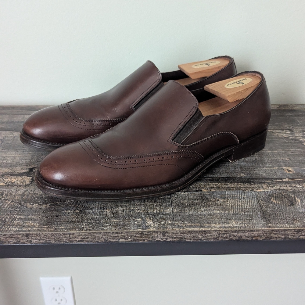 Salvatore Ferragamo Men's Brown Leather Brogue Loafer - Picture 2 of 10